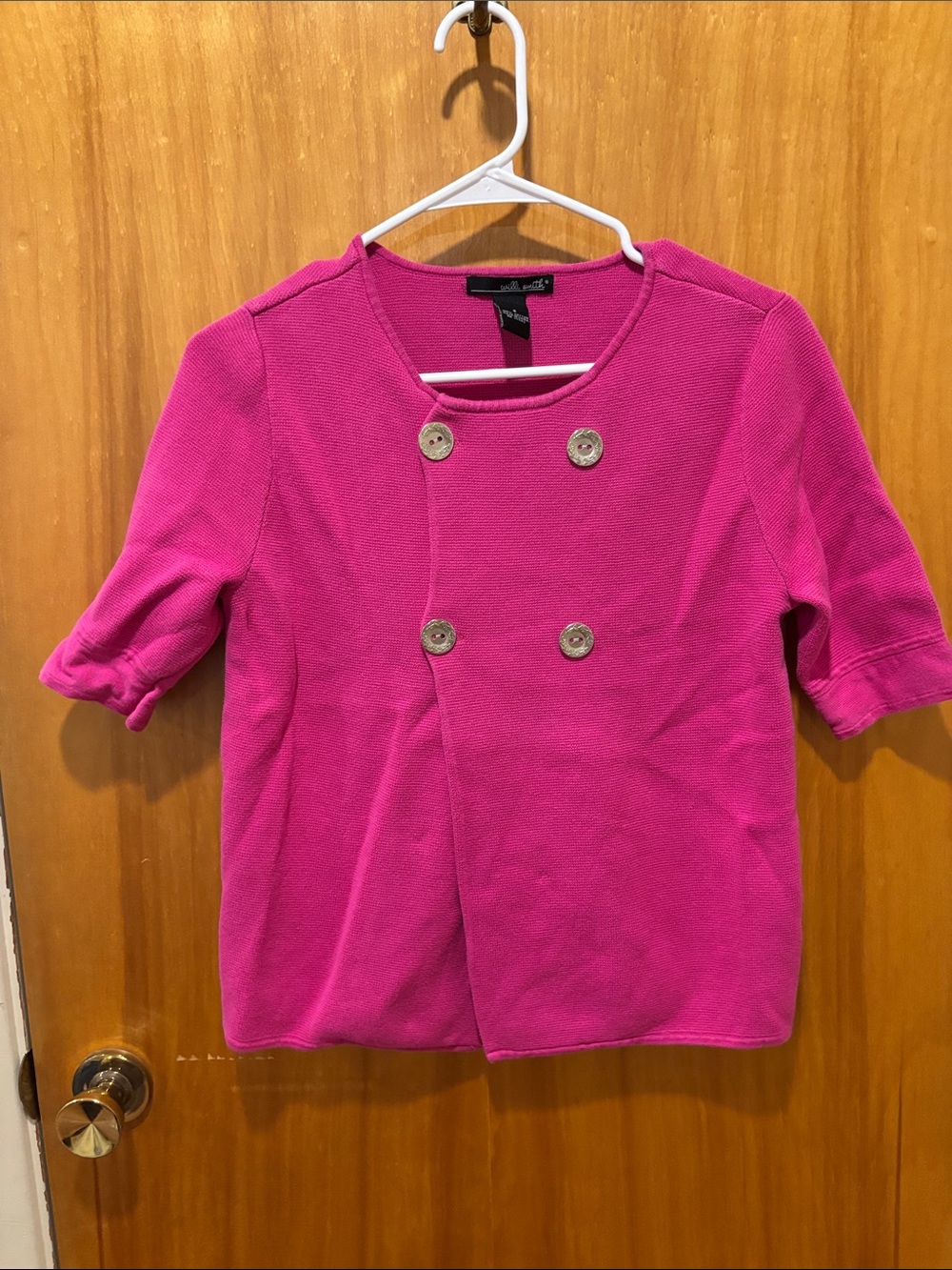 Willi Smith Hot Pink Knit Short Sleeve Top